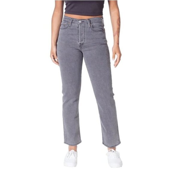 Levi's Wedgie Straight Fit Jeans Size 29 Gray Cosmic Comet - Picture 1 of 11